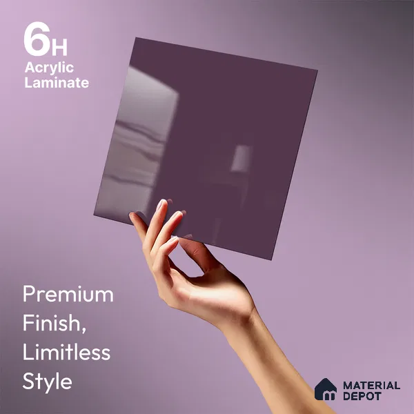 Purple Sparkle Look LM 23328 Orchidia 8 ft x 4 ft High Gloss Finish 6H Anti Scratch Acrylic Laminate - 1.5 mm | Suitable for Kitchen Cabinet, TV Unit, Wardrobe