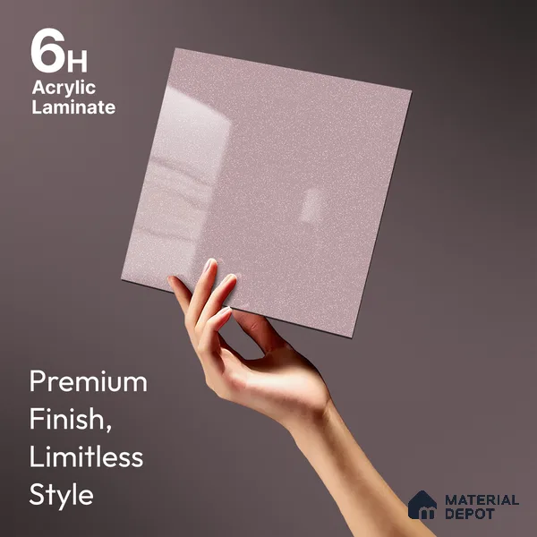 Pink Sparkle Look LM 23331 Baby Orchid 8 ft x 4 ft High Gloss Finish 6H Anti Scratch Acrylic Laminate - 1.5 mm | Suitable for Kitchen Cabinet, TV Unit, Wardrobe