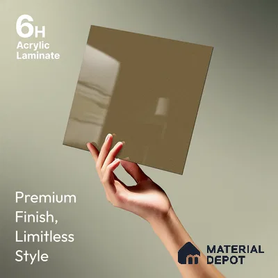Brown Sparkle Look LM 23334 Warm Sand 8 ft x 4 ft High Gloss Finish 6H Anti Scratch Acrylic Laminate - 1.5 mm | Suitable for Kitchen Cabinet, TV Unit, Wardrobe