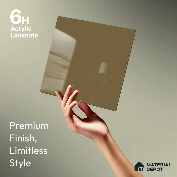 Brown Sparkle Look LM 23334 Warm Sand 8 ft x 4 ft High Gloss Finish 6H Anti Scratch Acrylic Laminate - 1.5 mm | Suitable for Kitchen Cabinet, TV Unit, Wardrobe