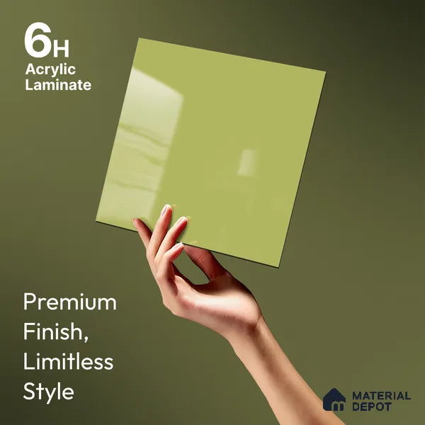 Yellow Solid Colors Look LM 23335 Empire Yellow 8 ft x 4 ft High Gloss Finish 6H Anti Scratch Acrylic Laminate - 1.5 mm | Suitable for Living Room, Kitchen, Office