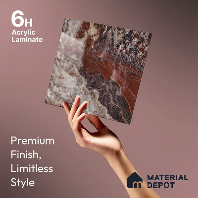 Multi Colour Marble Look LM 23345 Molten Mirage 8 ft x 4 ft High Gloss Finish 6H Anti Scratch Acrylic Laminate - 1.5 mm | Suitable for Kitchen Cabinet, TV Unit, Wardrobe