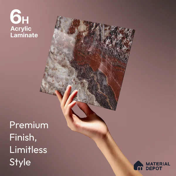 Multi Colour Marble Look LM 23345 Molten Mirage 8 ft x 4 ft High Gloss Finish 6H Anti Scratch Acrylic Laminate - 1.5 mm | Suitable for Kitchen Cabinet, TV Unit, Wardrobe