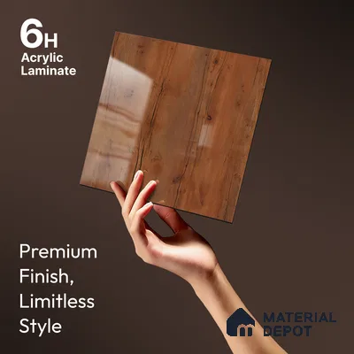 Wooden Look LM 23357 Rustic Cedar 8 ft x 4 ft High Gloss Finish 6H Anti Scratch Acrylic Laminate - 1.5 mm | Suitable for Kitchen Cabinet, TV Unit, Wardrobe