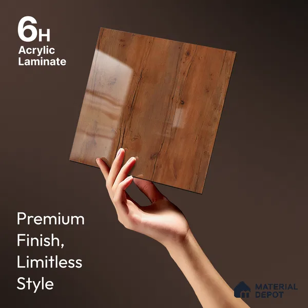 Wooden Look LM 23357 Rustic Cedar 8 ft x 4 ft High Gloss Finish 6H Anti Scratch Acrylic Laminate - 1.5 mm | Suitable for Kitchen Cabinet, TV Unit, Wardrobe