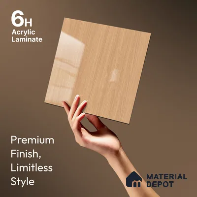 Wooden Look LM 23358 Nordic Elm 8 ft x 4 ft High Gloss Finish 6H Anti Scratch Acrylic Laminate - 1.5 mm | Suitable for Kitchen Cabinet, TV Unit, Wardrobe