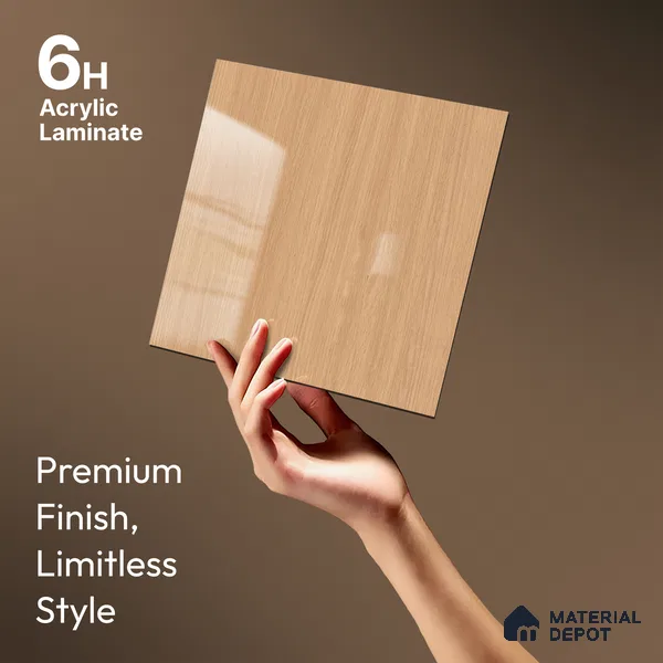 Wooden Look LM 23358 Nordic Elm 8 ft x 4 ft High Gloss Finish 6H Anti Scratch Acrylic Laminate - 1.5 mm | Suitable for Kitchen Cabinet, TV Unit, Wardrobe