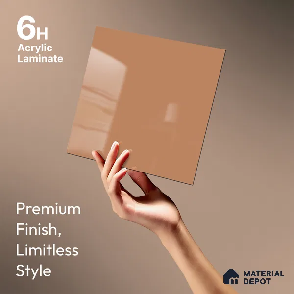 LM 23638 8 ft x 4 ft Solid Plain High Gloss Finish Acrylic Laminate - 1.5 mm | Suitable for Living Room, Kitchen, Office | Matching Edgeband Code EB 122042