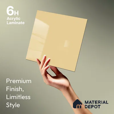 LM 23639 8 ft x 4 ft Solid Plain High Gloss Finish Acrylic Laminate - 1.5 mm | Suitable for Living Room, Kitchen, Office | Matching Edgeband Code EB 122142