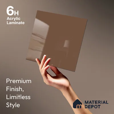 LM 23656 8 ft x 4 ft Solid Plain High Gloss Finish Acrylic Laminate - 1.5 mm | Suitable for Living Room, Kitchen, Office | Matching Edgeband Code EB 1118