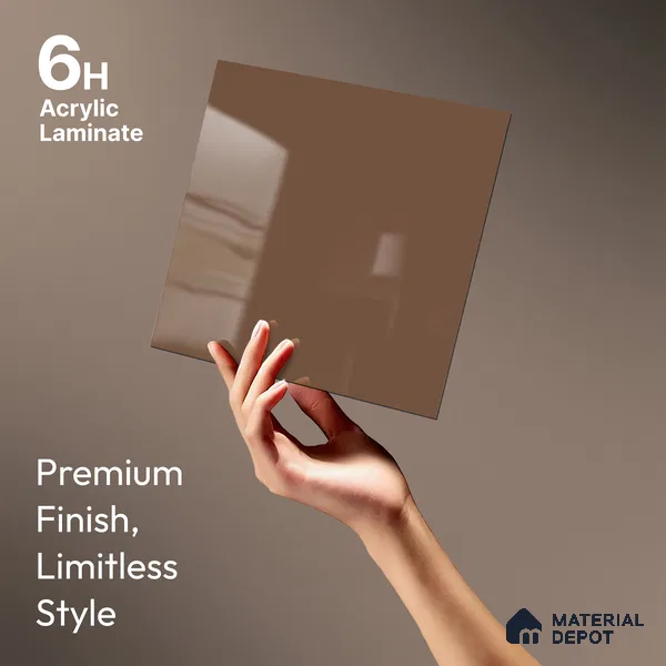 LM 23656 8 ft x 4 ft Solid Plain High Gloss Finish Acrylic Laminate - 1.5 mm | Suitable for Living Room, Kitchen, Office | Matching Edgeband Code EB 1118