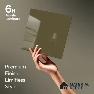 LM 23661 8 ft x 4 ft Solid Plain High Gloss Finish Acrylic Laminate - 1.5 mm | Suitable for Living Room, Kitchen, Office | Matching Edgeband Code EB 1124