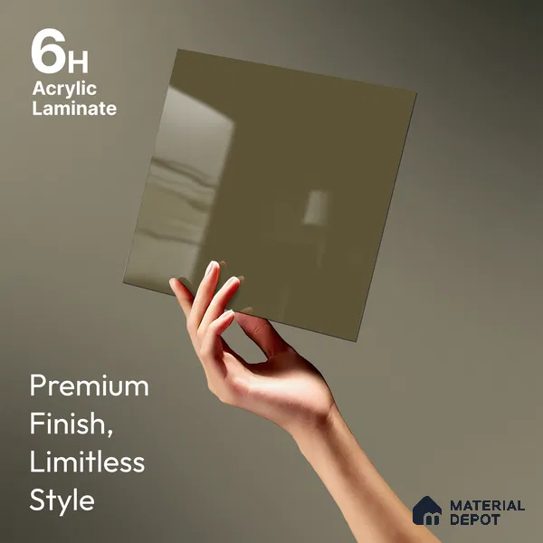 LM 23661 8 ft x 4 ft Solid Plain High Gloss Finish Acrylic Laminate - 1.5 mm | Suitable for Living Room, Kitchen, Office | Matching Edgeband Code EB 1124