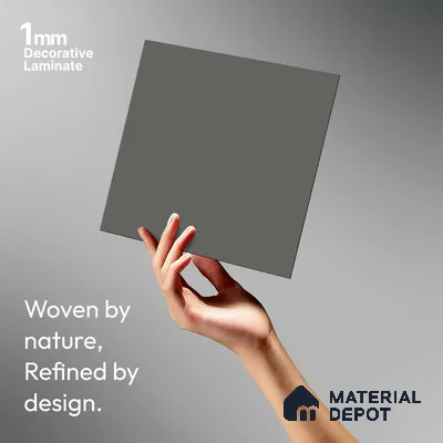 Ash Grey Solid Colors Look LM 01907 8 ft x 4 ft Matte Finish Decorative Laminate - 1 mm | Suitable for Living Room, Kitchen, Office