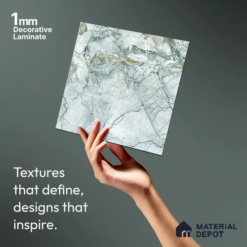 Grey Marble Look LM 06181 8 ft x 4 ft Texture Finish Decorative Laminate - 1 mm | Suitable for TV Unit, Wardrobe, Kitchen Cabinets