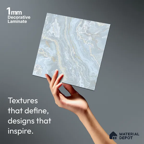 Blue Marble Look LM 06194 8 ft x 4 ft Texture Finish Decorative Laminate - 1 mm | Suitable for TV Unit, Wardrobe, Kitchen Cabinets