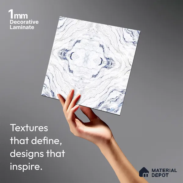 White Marble Look LM 06202 8 ft x 4 ft Texture Finish Decorative Laminate - 1 mm | Suitable for TV Unit, Wardrobe, Kitchen Cabinets