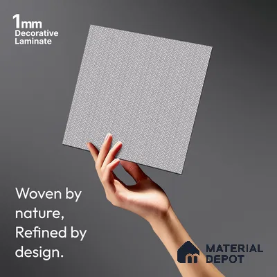 Grey Digital, Fabric Look LM 23619 8 ft x 4 ft Texture Finish Decorative Laminate - 1 mm | Suitable for TV Unit, Wardrobe, Kitchen Cabinets