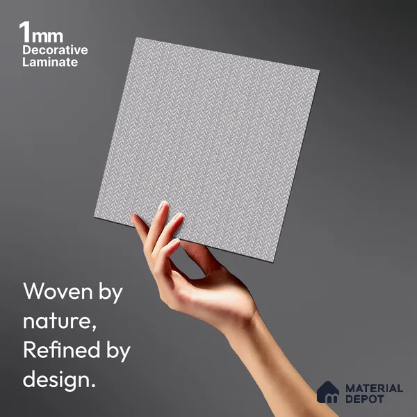 Grey Digital, Fabric Look LM 23619 8 ft x 4 ft Texture Finish Decorative Laminate - 1 mm | Suitable for TV Unit, Wardrobe, Kitchen Cabinets