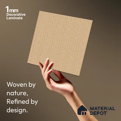 Brown Digital, Fabric Look LM 23620 8 ft x 4 ft Texture Finish Decorative Laminate - 1 mm | Suitable for TV Unit, Wardrobe, Kitchen Cabinets