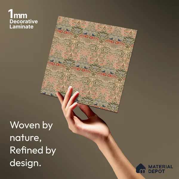 Multi Colour Digital, Fabric Look LM 23628 8 ft x 4 ft Texture Finish Decorative Laminate - 1 mm | Suitable for TV Unit, Wardrobe, Kitchen Cabinets