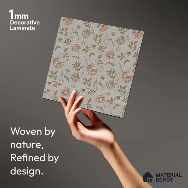 Grey Digital, Fabric Look LM 23631 8 ft x 4 ft Texture Finish Decorative Laminate - 1 mm | Suitable for TV Unit, Wardrobe, Kitchen Cabinets