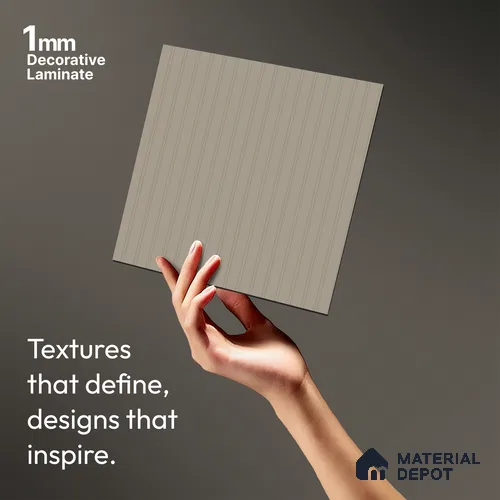 Mist Beige Fluted Solid Color LM 01855 8 ft x 4 ft Matte Finish Decorative Laminate - 1 mm | Suitable for TV Unit,Wardrobe, Kitchen Cabinets