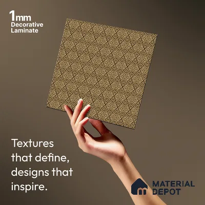 Brown Fabric Look LM 03741 8 ft x 4 ft Texture Finish Decorative Laminate - 1 mm | Suitable for TV Unit, Wardrobe, Kitchen Cabinets