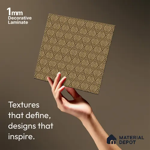 Brown Fabric Look LM 03741 8 ft x 4 ft Texture Finish Decorative Laminate - 1 mm | Suitable for TV Unit, Wardrobe, Kitchen Cabinets