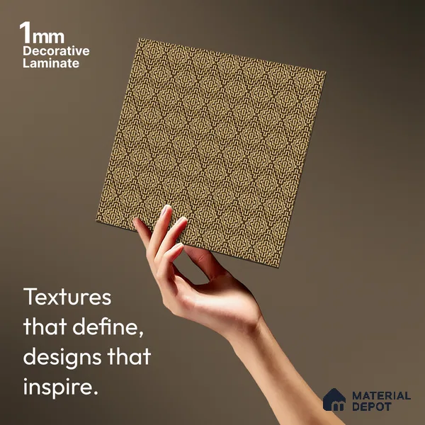 Brown Fabric Look LM 03741 8 ft x 4 ft Texture Finish Decorative Laminate - 1 mm | Suitable for TV Unit, Wardrobe, Kitchen Cabinets