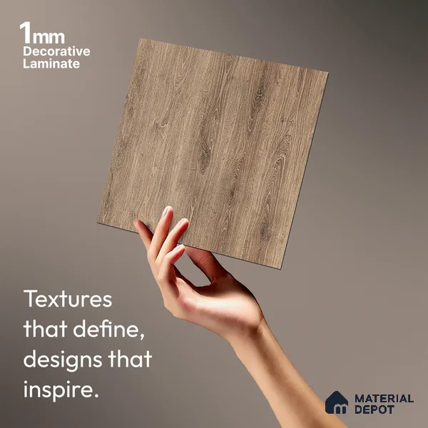 Wooden Look LM 05350 Cezarus Kraft Oak 8 ft x 4 ft Texture Finish Decorative Laminate - 1 mm | Suitable for TV Unit, Wardrobe, Kitchen Cabinets