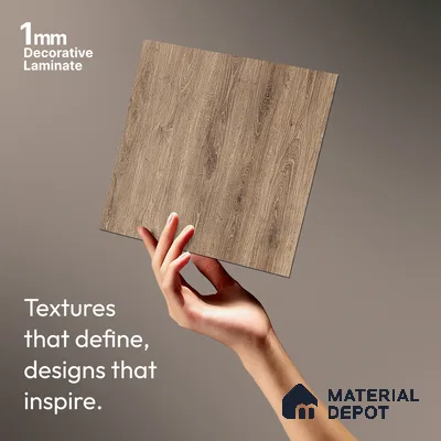 Wooden Look LM 05358 Gelato Parched Wood 8 ft x 4 ft Texture Finish Decorative Laminate - 1 mm | Suitable for TV Unit, Wardrobe, Kitchen Cabinets