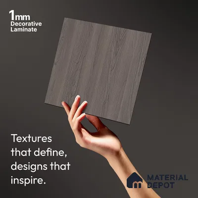 Wooden Look LM 13876 Smoked Brosse Pecan 8 ft x 4 ft Texture Finish Decorative Laminate - 1 mm | Suitable for TV Unit, Wardrobe, Kitchen Cabinets
