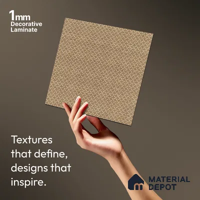 Beige Cane Look LM 20052 8 ft x 4 ft Texture Finish Decorative Laminate - 1 mm | Suitable for TV Unit, Wardrobe, Kitchen Cabinets