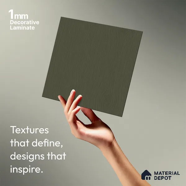 Green Textured Solid Look LM 20068 8 ft x 4 ft Texture Finish Decorative Laminate - 1 mm | Suitable for TV Unit, Wardrobe, Kitchen Cabinets