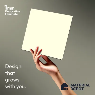 Warm White Beige Solid Colors Look LM 01856 8 ft x 4 ft Matte Finish Decorative Laminate - 1 mm | Suitable for Living Room, Kitchen, Office