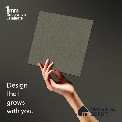 Grey Textured Solid Look LM 01881 8 ft x 4 ft Texture Finish Decorative Laminate - 1 mm | Suitable for TV Unit, Wardrobe, Kitchen Cabinets