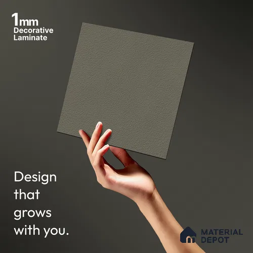 Grey Textured Solid Look LM 01881 8 ft x 4 ft Texture Finish Decorative Laminate - 1 mm | Suitable for TV Unit, Wardrobe, Kitchen Cabinets