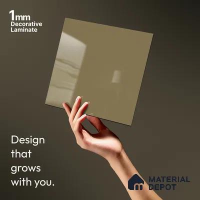 Warm Beige Solid Colors Look LM 01925 8 ft x 4 ft Glossy Finish Decorative Laminate - 1 mm | Suitable for Living Room, Kitchen, Office