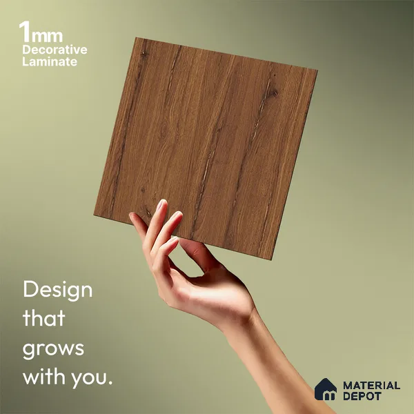 Wooden Look LM 13833 Russet Greence Pecan 8 ft x 4 ft Matte Finish Decorative Laminate - 1 mm | Suitable for TV Unit, Wardrobe, Kitchen Cabinets
