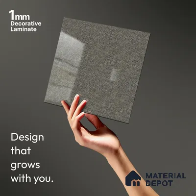 Grey Wave Look LM 13845 8 ft x 4 ft High Gloss Finish Decorative Laminate - 1 mm | Suitable for TV Unit, Wardrobe, Kitchen Cabinets