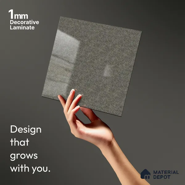 Grey Wave Look LM 13845 8 ft x 4 ft High Gloss Finish Decorative Laminate - 1 mm | Suitable for TV Unit, Wardrobe, Kitchen Cabinets