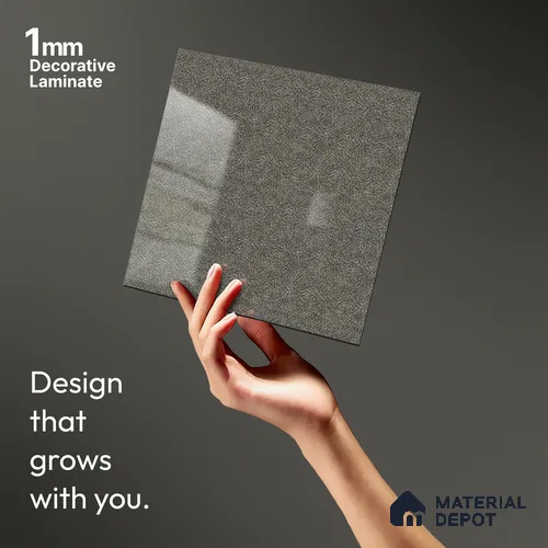 Grey Wave Look LM 13845 8 ft x 4 ft High Gloss Finish Decorative Laminate - 1 mm | Suitable for TV Unit, Wardrobe, Kitchen Cabinets