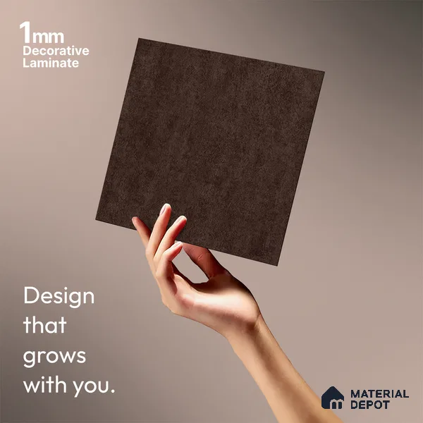 Brown Leather Look LM 13853 8 ft x 4 ft Texture Finish Decorative Laminate - 1 mm | Suitable for TV Unit, Wardrobe, Kitchen Cabinets