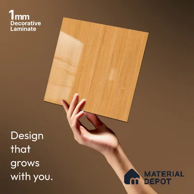 Wooden Look LM 13857 8 ft x 4 ft Glossy Finish Decorative Laminate - 1 mm | Suitable for TV Unit, Wardrobe, Kitchen Cabinets