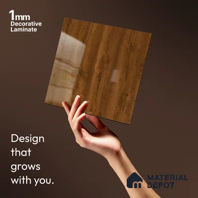 Wooden Look LM 13862 8 ft x 4 ft Glossy Finish Decorative Laminate - 1 mm | Suitable for TV Unit, Wardrobe, Kitchen Cabinets