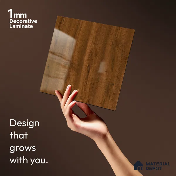 Wooden Look LM 13862 8 ft x 4 ft Glossy Finish Decorative Laminate - 1 mm | Suitable for TV Unit, Wardrobe, Kitchen Cabinets