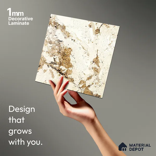 Stone Look LM 13863 8 ft x 4 ft High Gloss Finish Decorative Laminate - 1 mm | Suitable for TV Unit, Wardrobe, Kitchen Cabinets