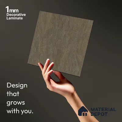 Wooden Look LM 13865 Hard Travertine 8 ft x 4 ft Texture Finish Decorative Laminate - 1 mm | Suitable for TV Unit, Wardrobe, Kitchen Cabinets