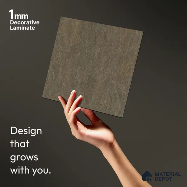 Wooden Look LM 13865 Hard Travertine 8 ft x 4 ft Texture Finish Decorative Laminate - 1 mm | Suitable for TV Unit, Wardrobe, Kitchen Cabinets